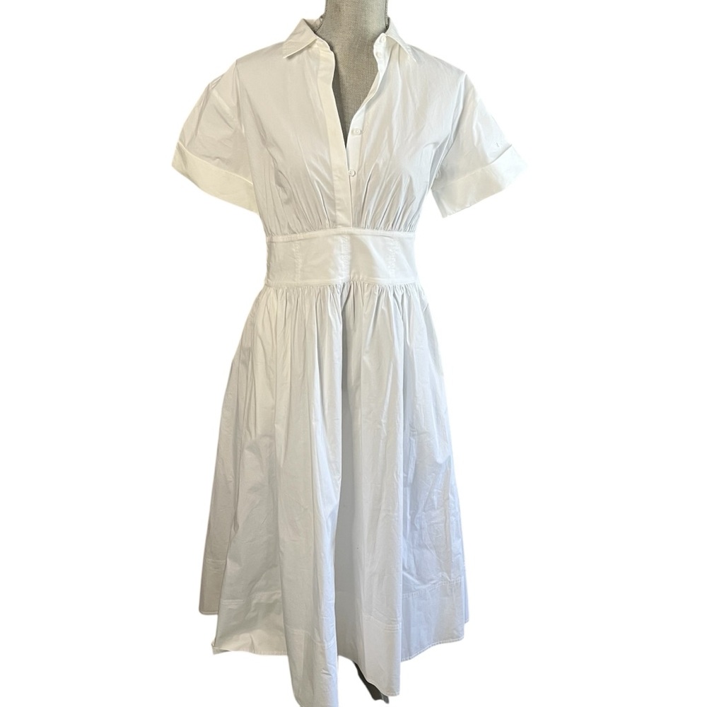 J. Crew Fitted-waist shirtdress in stretch cotton poplin Size 6 NEW! With tags! - Picture 4 of 8